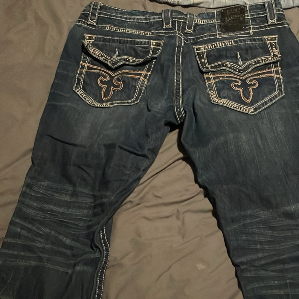 Men's Blue Jeans with Embroidered Pockets